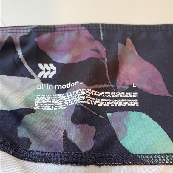 All in Motion Navy and Lavender Floral Leggings - Picture 2 of 5